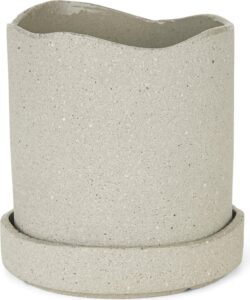 Osłonka na doniczkę Uneru 13 cm szara – nowoczesny design, idealna do wnętrz, ceramiczna