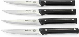 Noże do steków Gefu BBQ 4 szt. – stal nierdzewna, ergonomiczne uchwyty, klasyczny design