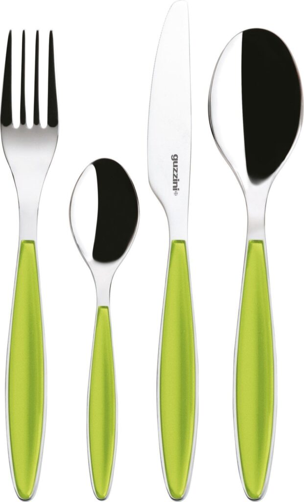 Komplet sztućców Feeling zielone 24 el. – elegancki design, ergonomiczne kształty, kolor zielony