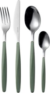 Komplet sztućców My Fusion zielony 24 el. – elegancki design, wysokiej jakości materiał, doskonałe do codziennego użytku