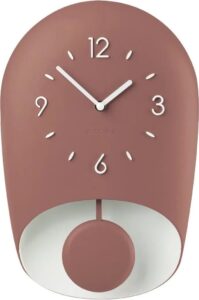 Zegar ścienny z wahadłem Home Bell ceglasty – elegancki design, wahadło, kolor ceglasty