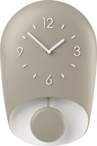Zegar ścienny z wahadłem Home Bell taupe – elegancki design, funkcjonalność, nowoczesny styl