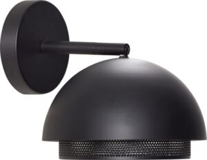 Kinkiet Hübsch czarny z ażurowym dołem – elegancki, nowoczesny design, idealny do wnętrz