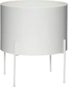 Kwietnik Airy 42 cm biały – minimalistyczny design, idealny do wnętrz, stalowy