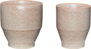 Osłonki na doniczki Ashes jasnoróżowe 2 szt. – elegancki design, kolor jasnoróżowy, zestaw dwóch sztuk