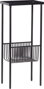 Stolik Hübsch czarny matowy metalowy z półką – elegancki design, funkcjonalność, trwałość