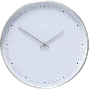 Zegar ścienny Hübsch 40 cm srebrny – elegancki design, nowoczesny styl, metalowa konstrukcja