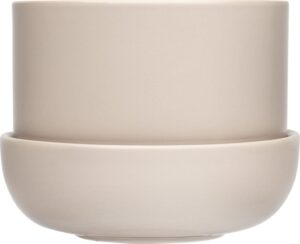 Doniczka Nappula 13 cm beżowa z podstawką – elegancki design, idealna do małych roślin, ceramiczna