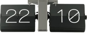 Zegar klapkowy No Case chrom – nowoczesny design, elegancki kolor, minimalistyczny kształt