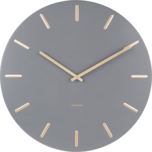 Zegar ścienny Charm szary – elegancki design, nowoczesny styl, materiał metalowy