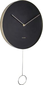 Zegar ścienny Pendulum czarny – elegancki design, mechanizm wahadłowy, nowoczesny styl