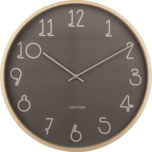 Zegar ścienny Sencillo ciemnoszary – minimalistyczny design, duży cyferblat, nowoczesny styl