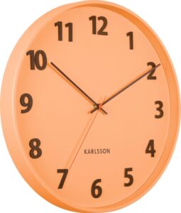 Zegar ścienny Summertime pomarańczowy – nowoczesny design, unikalny kolor, idealny do każdego wnętrza