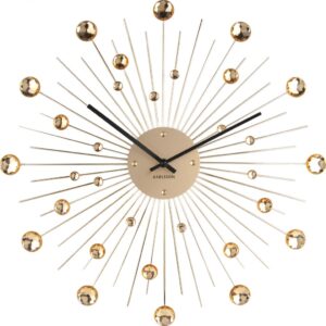 Zegar ścienny Sunburst XL złoty – elegancki design, duży rozmiar, styl retro