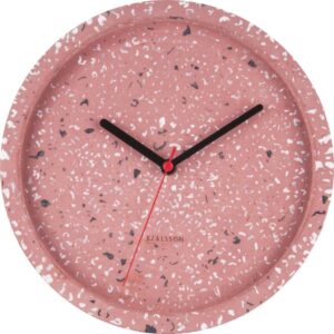 Zegar ścienny Tom terazzo różowy – stylowy design, nowoczesny, materiał terazzo