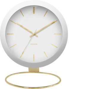 Zegar stołowy Globe biały – elegancki design, funkcjonalny, idealny do biura i domu