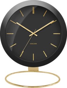 Zegar stołowy Globe czarny – elegancki design, nowoczesny styl, idealny do biura i domu