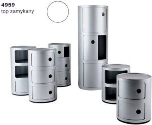 Moduł Componibili okrągły top srebrny – elegancki design, funkcjonalność, materiał odporny na zarysowania