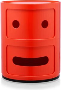 Szafka Componibili Smile okrągła dwudrzwiowa 2 – nowoczesny design, funkcjonalność, biały kolor, plastik