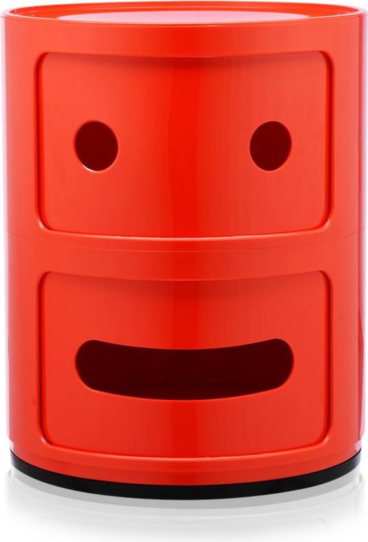 Szafka Componibili Smile okrągła dwudrzwiowa 2 – nowoczesny design, funkcjonalność, biały kolor, plastik