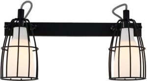 Kinkiet Frame podwójny – nowoczesny design, metal, kolor czarny, oświetlenie dekoracyjne