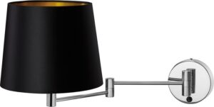 Kinkiet Move czarny z mocowaniem chrom – nowoczesny design, oszczędność miejsca, elegancki akcent