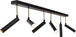Lampa sufitowa lub kinkiet Lars 6 czarno-złota – elegancki design, wielofunkcyjność, nowoczesny styl
