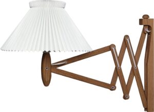 Kinkiet Sax 1-17 ciemny dąb z papierowym kloszem – stylowy kinkiet, elegancki materiał, ciemny dąb
