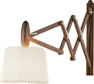 Kinkiet Sax 120 ciemny dąb z papierowym kloszem – elegancki design, naturalne materiały, idealny do każdego wnętrza