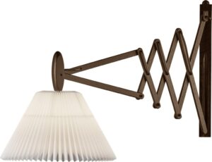 Kinkiet Sax 2-21 ciemny dąb z papierowym kloszem – elegancki styl, naturalny materiał, uniwersalne zastosowanie