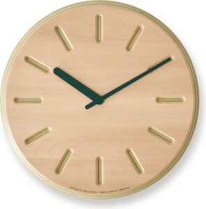 Zegar ścienny Paper Wood Line 29 cm zielone wskazówki – nowoczesny design, ekologiczne materiały, stylowy akcent do wnętrza
