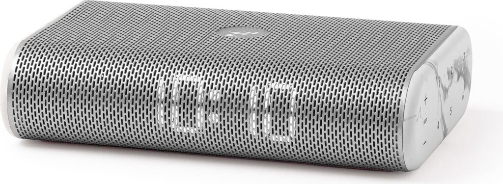 Radio z zegarem Miami Time – nowoczesny design, biały marmur, funkcjonalność