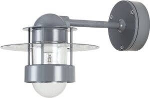 Kinkiet Albertslund krótki szary zewnętrzny – nowoczesny design, trwałe materiały, idealny do ogrodu