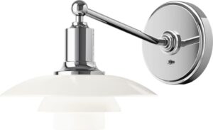 Kinkiet PH 20 cm chrom z włącznikiem – elegancki design, bez widocznego kabla, idealny do nowoczesnych wnętrz
