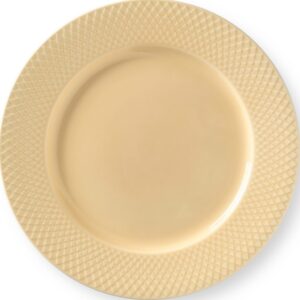 Talerz obiadowy Rhombe 27 cm jasnożółty – elegancki design, ceramiczny, idealny do codziennych posiłków