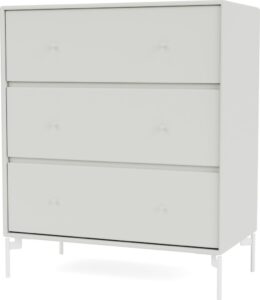 Komoda Carry jasnoszara na białych nogach – nowoczesny design, funkcjonalność, styl skandynawski