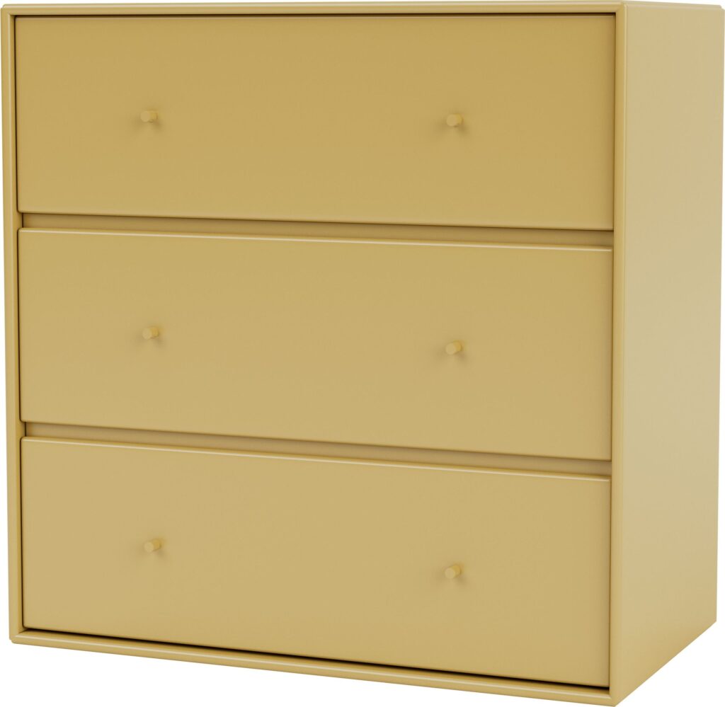 Komoda Carry musztardowa – nowoczesny design, funkcjonalność, stylowy kolor