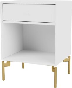 Szafka nocna Dream biała na mosiężnych nogach – elegancka, funkcjonalna, nowoczesny design