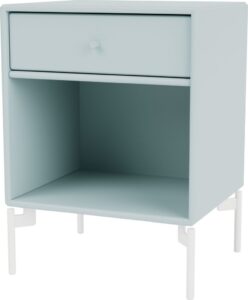 Szafka nocna Dream jasnobłękitna na białych nogach – elegancki design, funkcjonalność, styl skandynawski