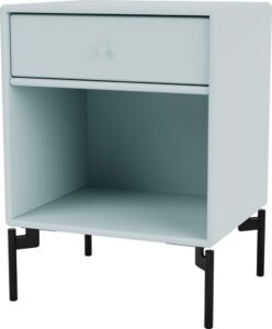 Szafka nocna Dream jasnobłękitna na czarnych nogach – elegancki design, funkcjonalność, nowoczesny styl
