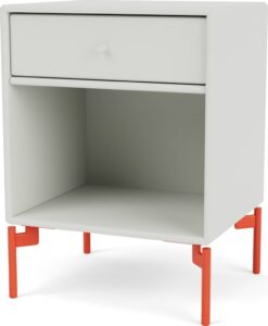 Szafka nocna Dream jasnoszara na czerwonych nogach – nowoczesny design, funkcjonalność, stylowe wykończenie
