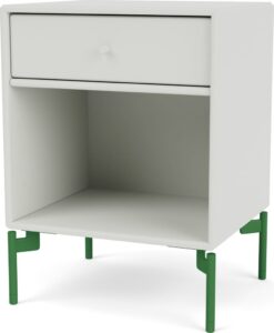 Szafka nocna Dream jasnoszara na zielonych nogach – nowoczesny design, funkcjonalność, trwały materiał