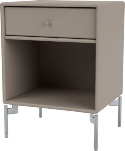 Szafka nocna Dream truflowa na chromowanych nogach – elegancki design, nowoczesny styl, funkcjonalność