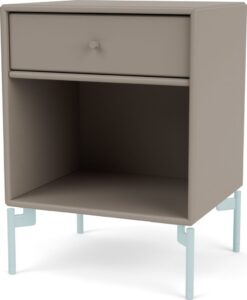 Szafka nocna Dream truflowa na jasnobłękitnych nogach – elegancki design, funkcjonalność, stabilność
