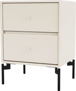 Szafka nocna Drift jasnobeżowa na czarnych nogach – elegancki design, funkcjonalność, minimalistyczny styl