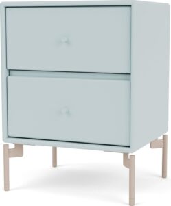 Szafka nocna Drift jasnobłękitna na beżowych nogach – styl skandynawski, funkcjonalność, elegancki design