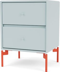 Szafka nocna Drift jasnobłękitna na czerwonych nogach – stylowy design, funkcjonalność, wysoka jakość