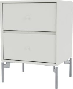 Szafka nocna Drift jasnoszara na chromowanych nogach – elegancki design, funkcjonalność, nowoczesne materiały