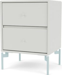 Szafka nocna Drift jasnoszara na jasnobłękitnych nogach – elegancki design, funkcjonalność, nowoczesny styl