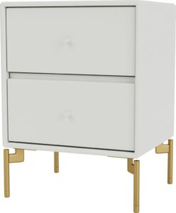 Szafka nocna Drift jasnoszara na mosiężnych nogach – elegancki design, funkcjonalność, trwałość